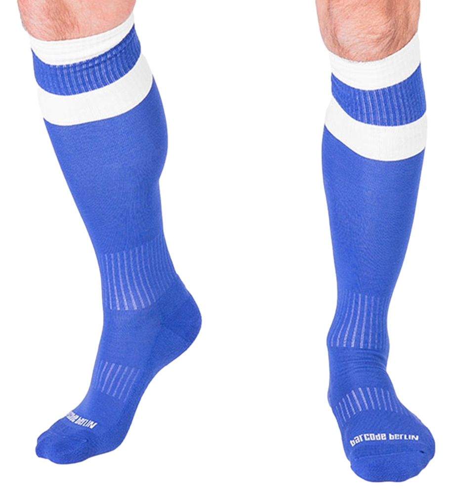 Barcode Berlin Chaussettes FOOTBALLS SOCKS Bleu-Blanc