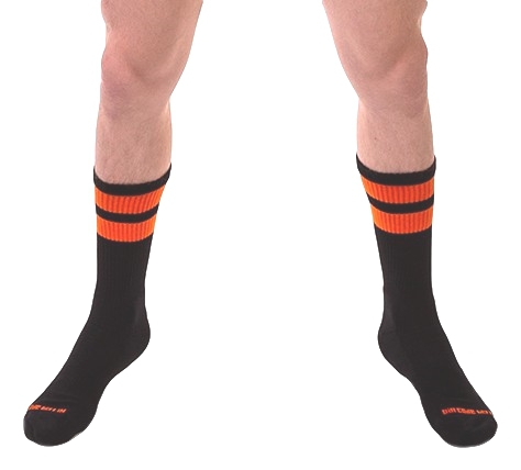Barcode Berlin Chaussettes GYM SOCKS Noir-Orange fluo