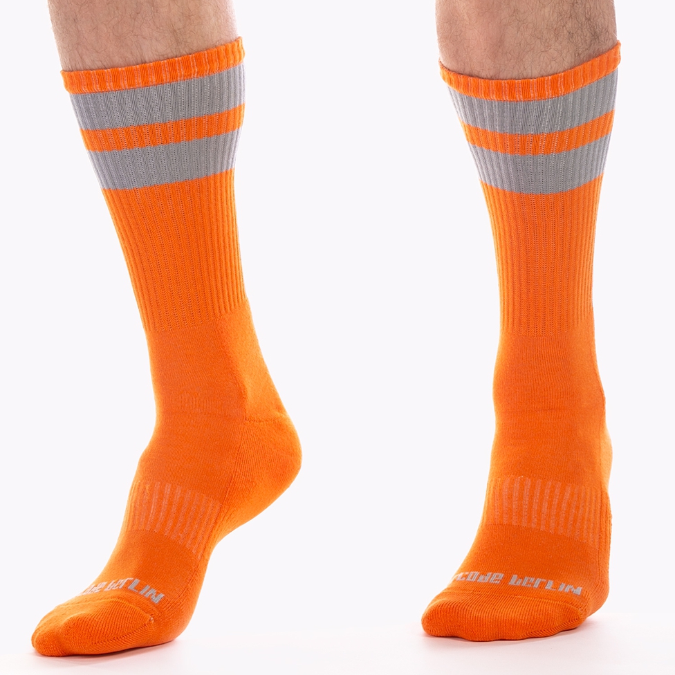 Barcode Berlin Chaussettes GYM SOCKS Orange-Gris