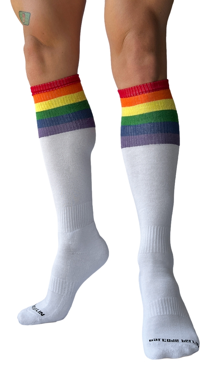 Barcode Berlin Chaussettes hautes PRIDE FOOTBALL Blanches
