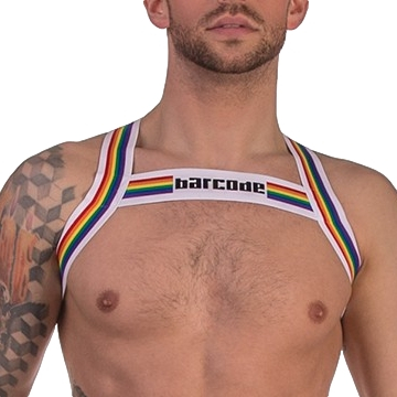 Barcode Berlin Harnais Élastique PRIDE Blanc