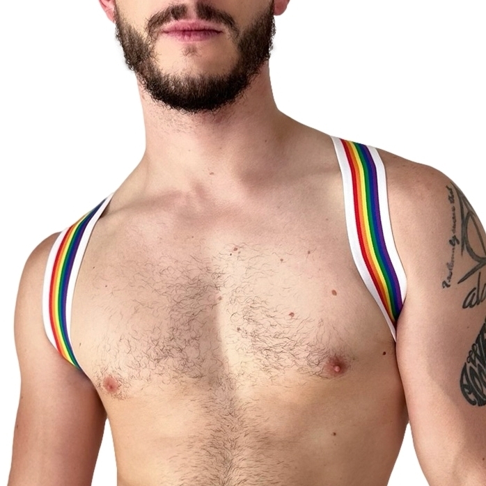 Barcode Berlin Harnais élastique PRIDE ETERNITY Blanc