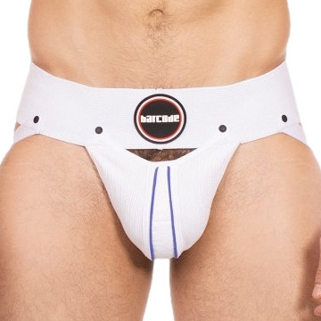 Barcode Berlin Jockstrap ROKK Blanc-Bleu