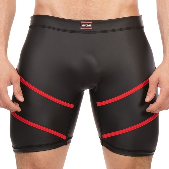 Barcode Berlin Short Biker NURU Noir-Rouge