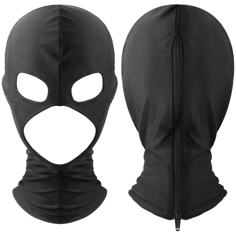 BDSMaster Cagoule Bdsm avec zip OPEN N3 Noire