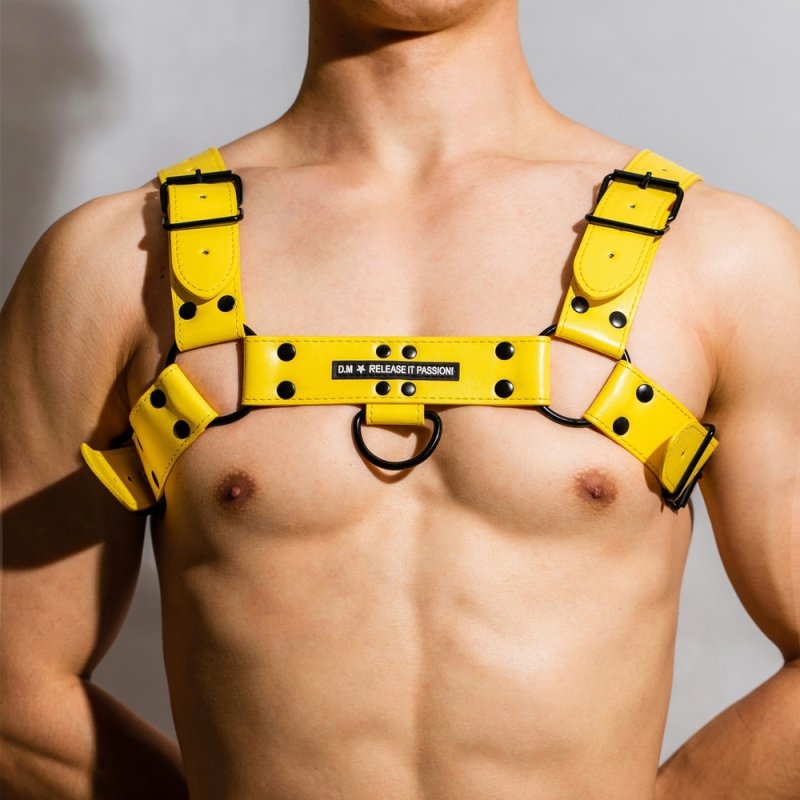 BDSMaster Harnais Bdsm CHEST ALL Jaune
