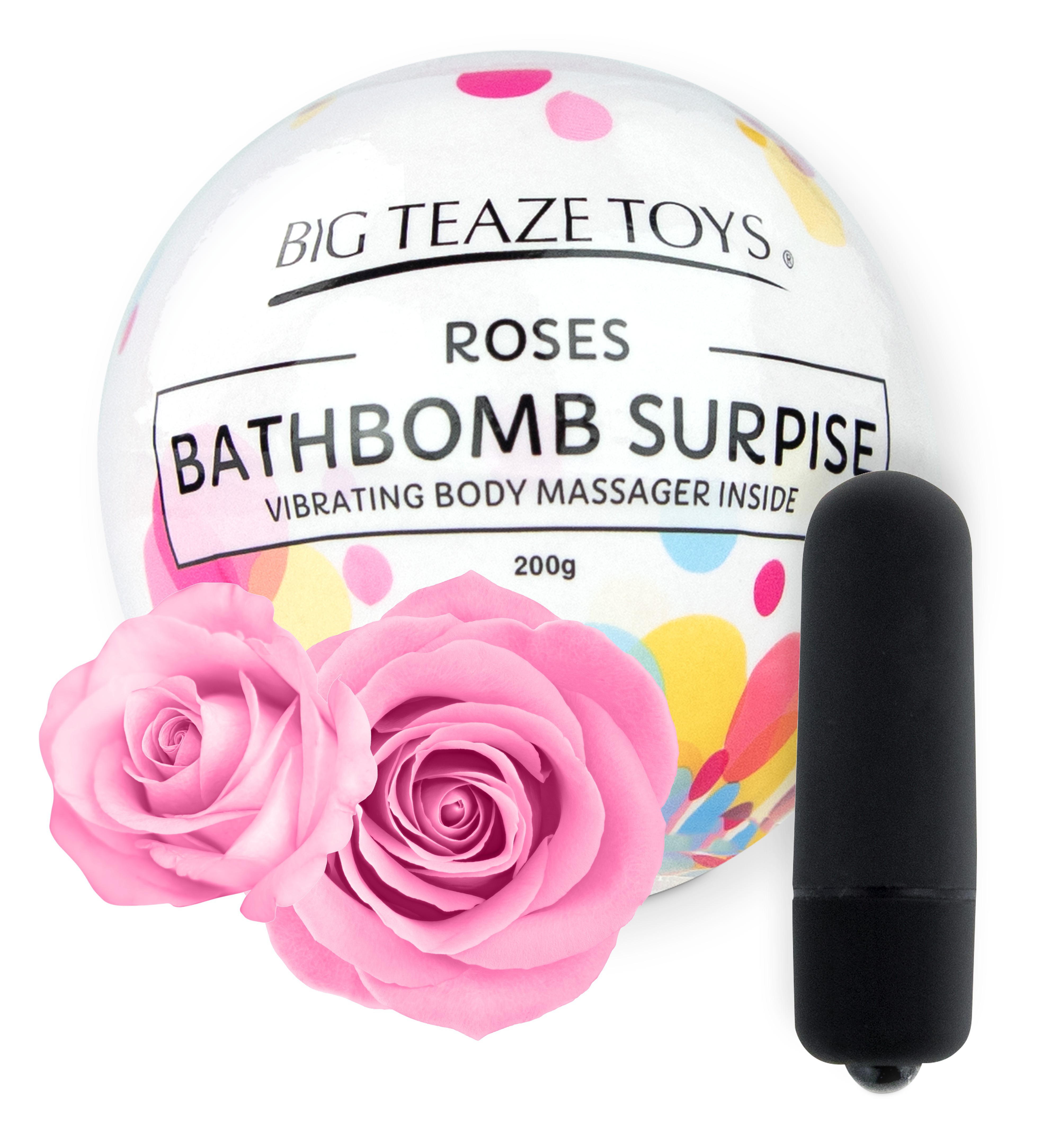 Big Teaze Toys Bombe moussante de bain avec Vibro Senteur Rose