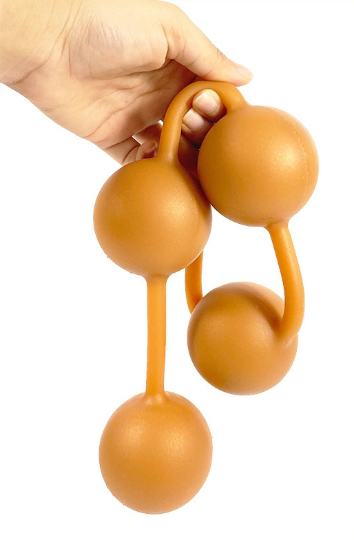 Boules anales en silicone ASS ORANGE 50 x 5.5cm
