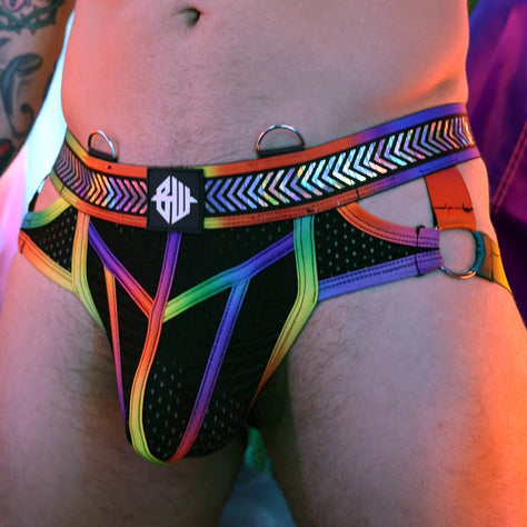 Breedwell Jockstrap PURE PRIDE Breedwell Noir-Rainbow