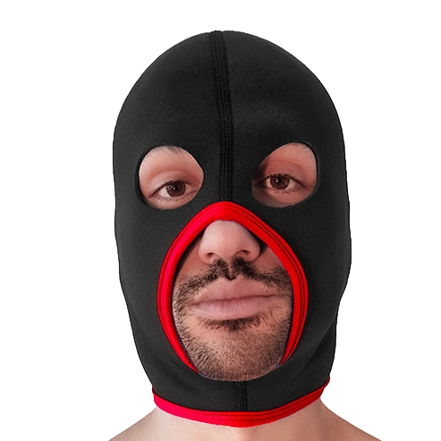 Brutus Cagoule en néoprène EYES FACE Brutus Noire-Rouge