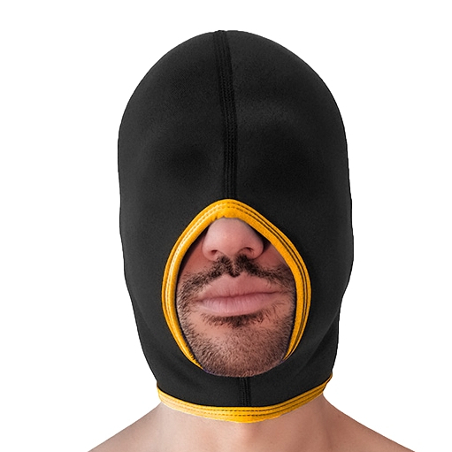 Brutus Cagoule en néoprène FACE FUCKER Brutus Noire-Jaune