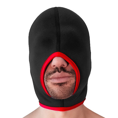 Brutus Cagoule en néoprène FACE FUCKER Brutus Noire-Rouge