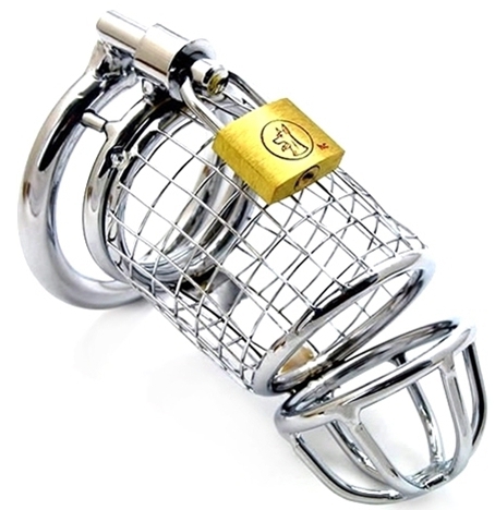 Cage de chasteté en métal LANCELOT NET - 9 x 3.5 cm