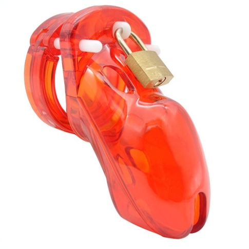 Cage de chasteté LOCKY 8 x 3.3 cm Rouge