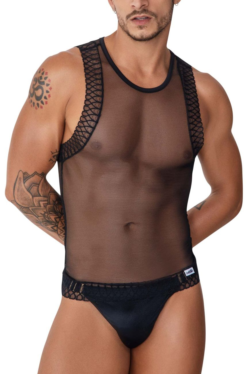 CandyMan Débardeur Transparent en Mesh BASTET Noir