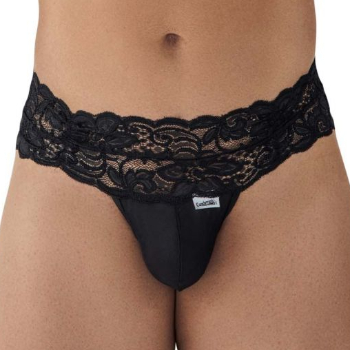 CandyMan String Dentelle à Lacets UZZA Noir