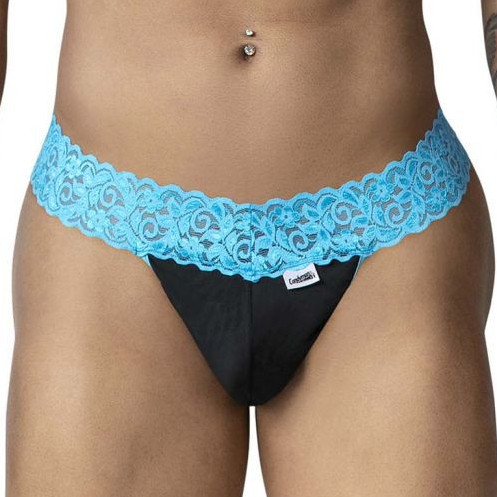 CandyMan String en dentelle BELTIS Noir-Bleu