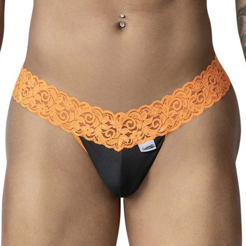 CandyMan String en dentelle BELTIS Noir-Orange