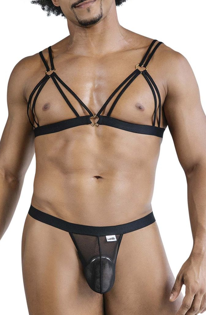 CandyMan String et Bra IZOR Noir