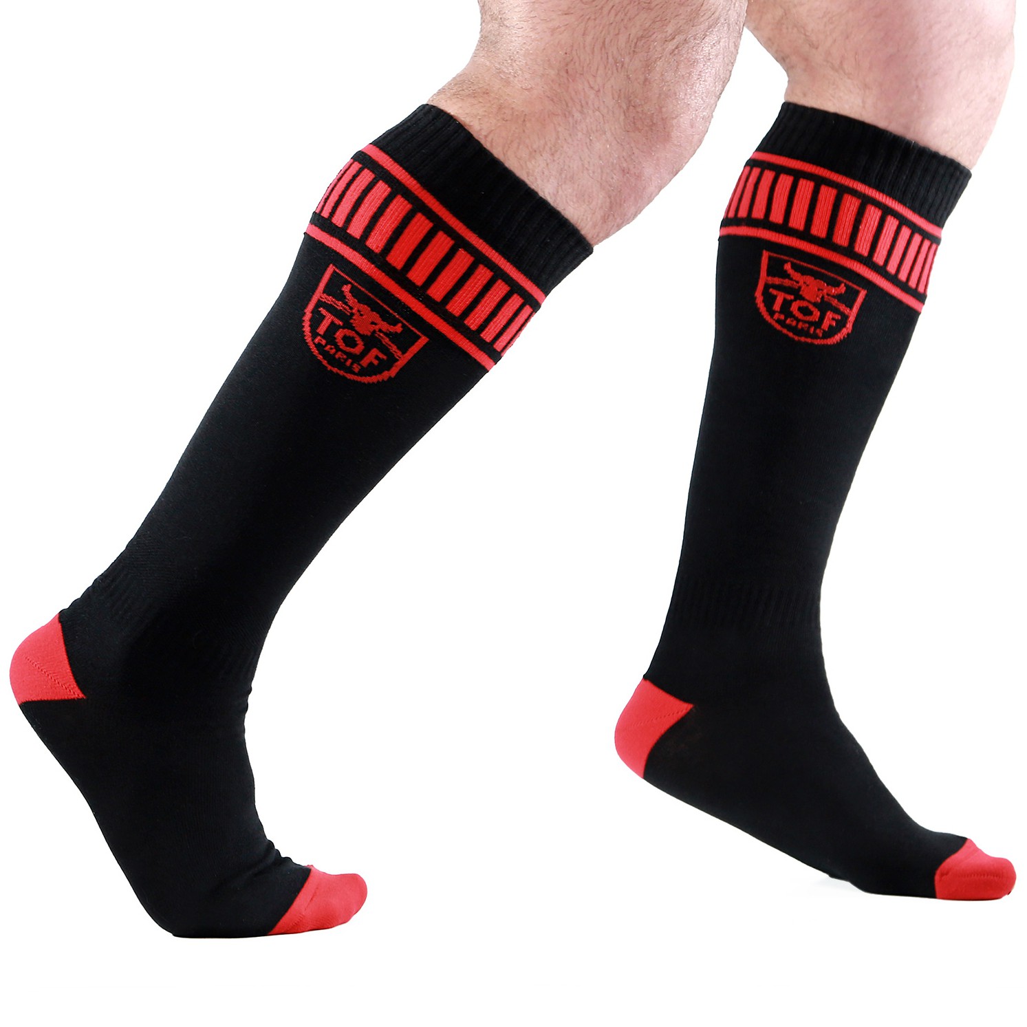 Chaussettes FOOTBALL SOCKS Noir-Rouge