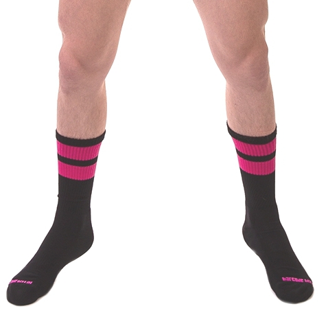 Chaussettes GYM SOCKS Noir-Rose fluo