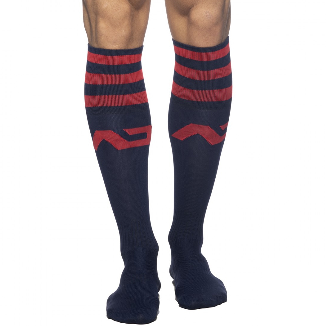 Chaussettes hautes BASIC SOCKS Marine-Rouge