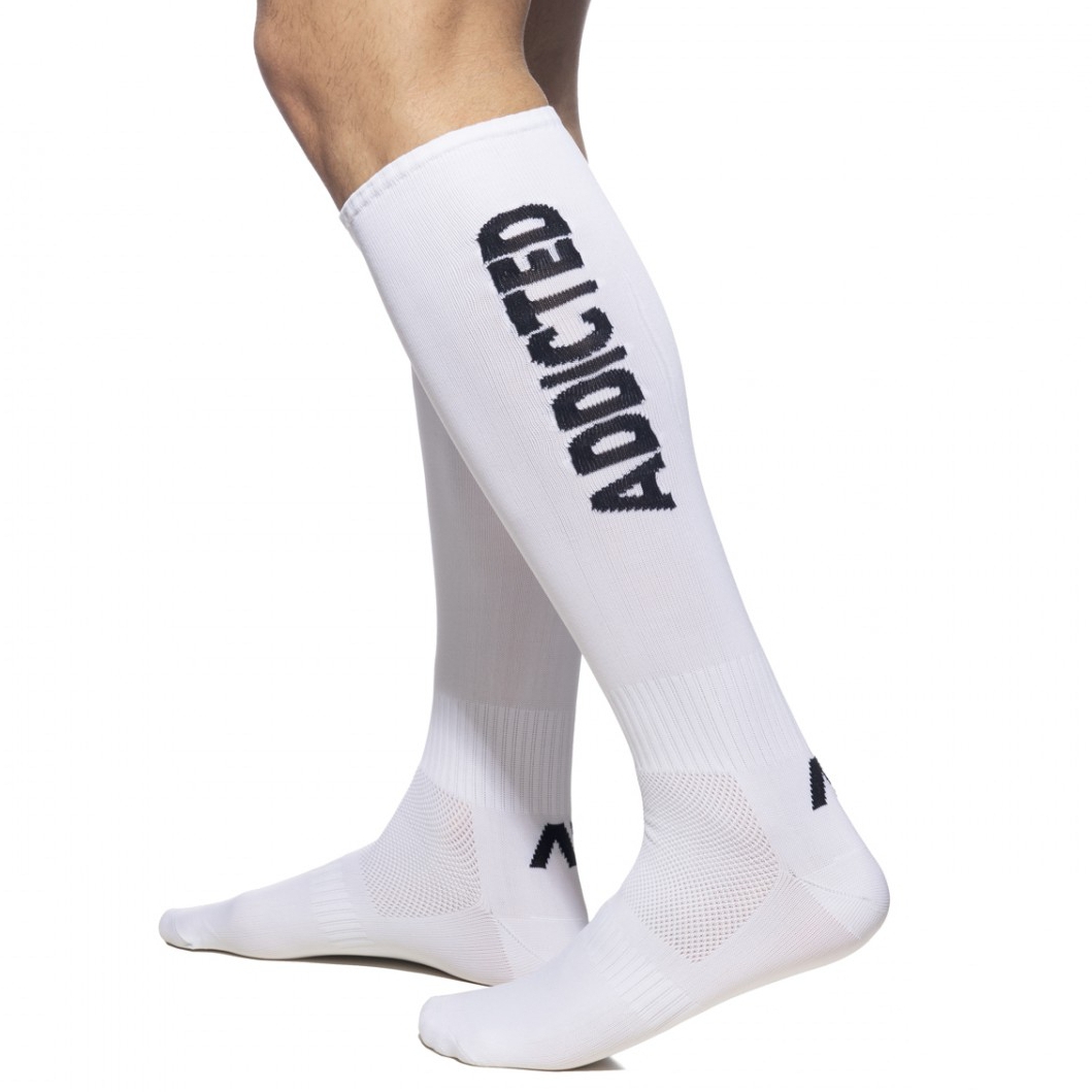 Chaussettes hautes FETISH SOCKS Blanc-Noir