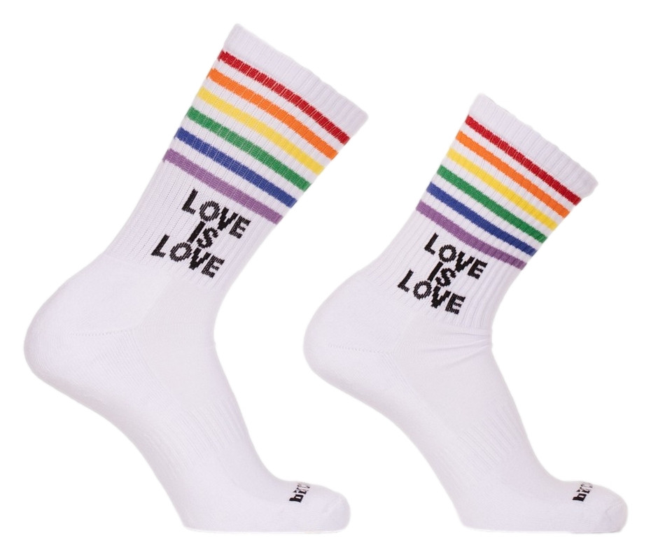 Chaussettes LOVE IS LOVE Gym Socks Blanches