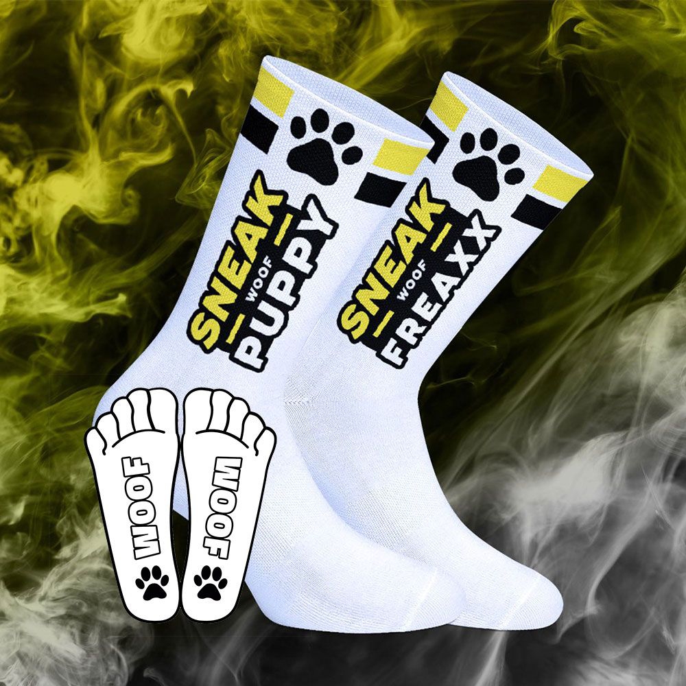Chaussettes WOOF PUPPY Blanc-Jaune