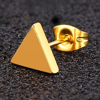 Clou d'oreille TRIANGLE 6mm doré