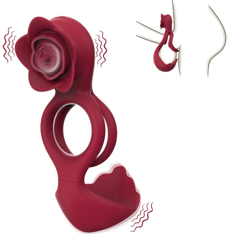 Cockring avec Rose Vibrante ROSEVIBS
