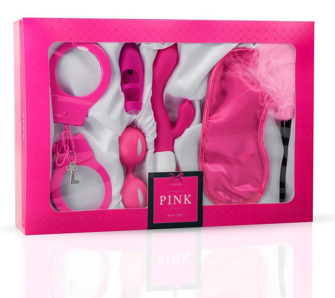 Coffret coquin I Love Pink Gift - 6 pièces