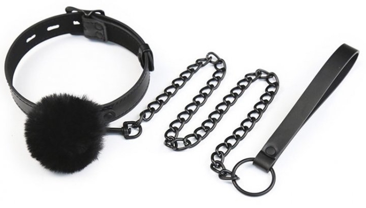 Collier et Laisse BALL TOP Noir