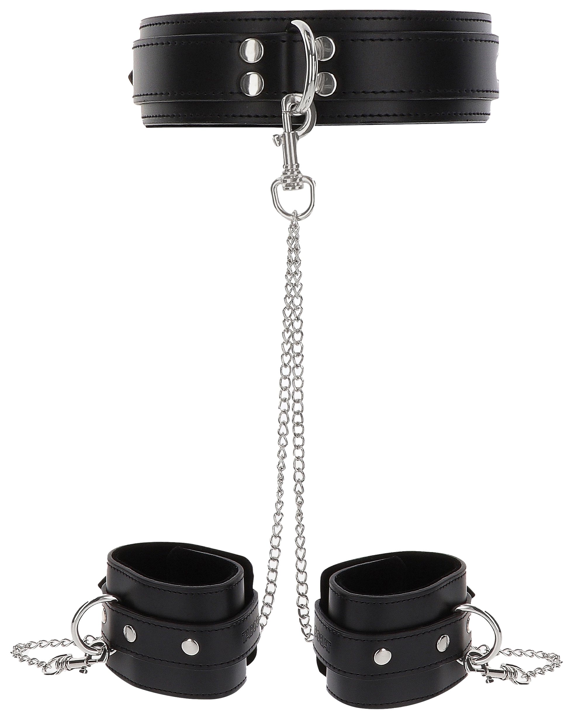 Collier et Menottes de poignets HEAVY Taboom Noir