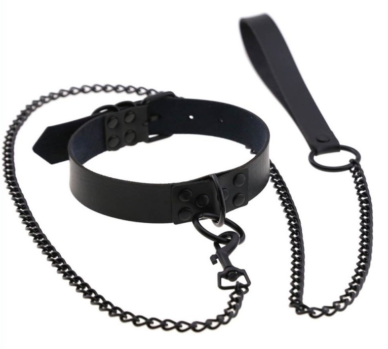 Collier-Laisse PUNK Noir
