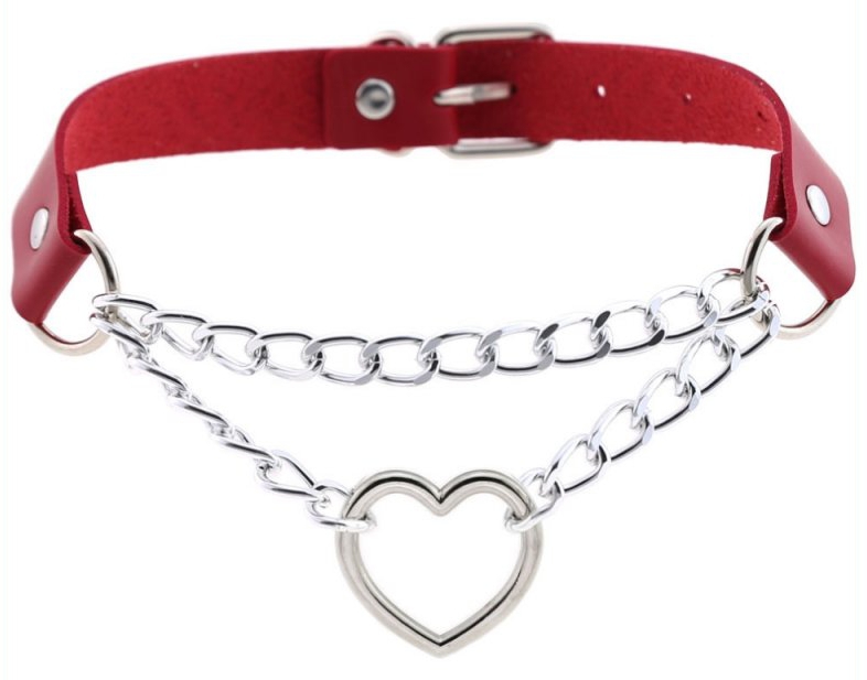 Collier sexy HEART CHAIN Rouge
