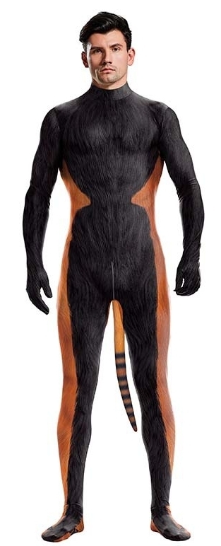Combinaison Cosplay Panda Roux RACCOON Noir-Orange