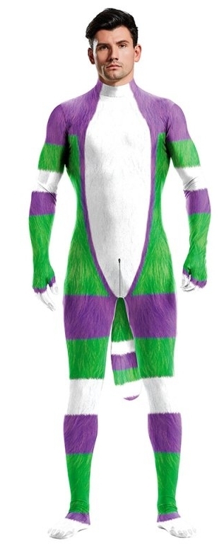 CosplayBoys Combinaison Cosplay CARTOON Blanc-Vert-Violet
