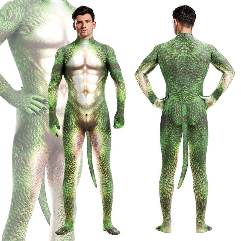 CosplayBoys Combinaison Cosplay Reptile DRAGON Vert