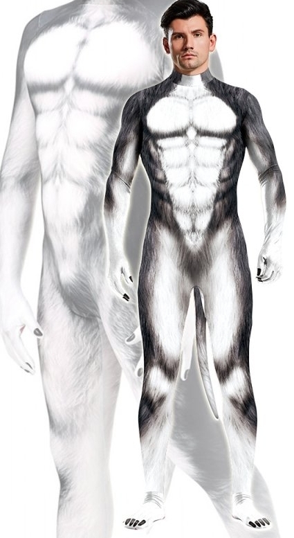CosplayDogs Combinaison Cosplay Chien HUSKY Gris