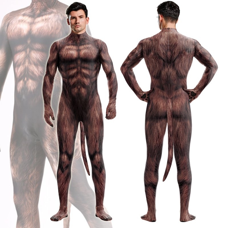 CosplayDogs Combinaison Cosplay Loup-Garou WEREWOLF Marron