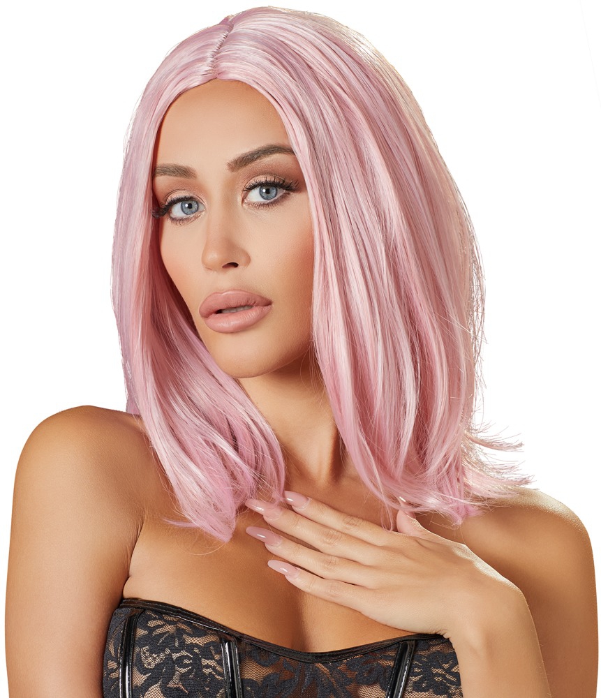 Cottelli Accessoires Perruque Cheveux mi-longs Roses