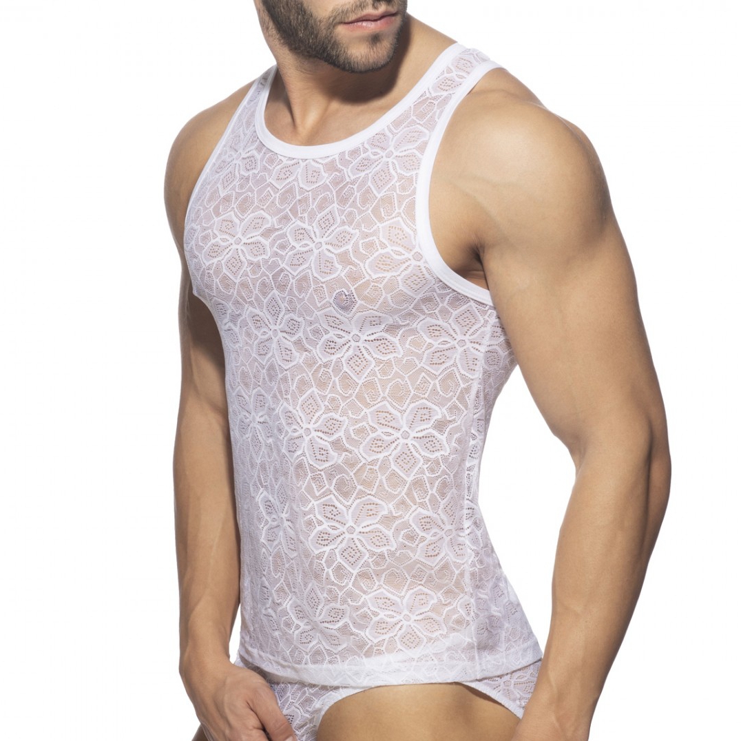 Débardeur FLOWERY LACE Blanc