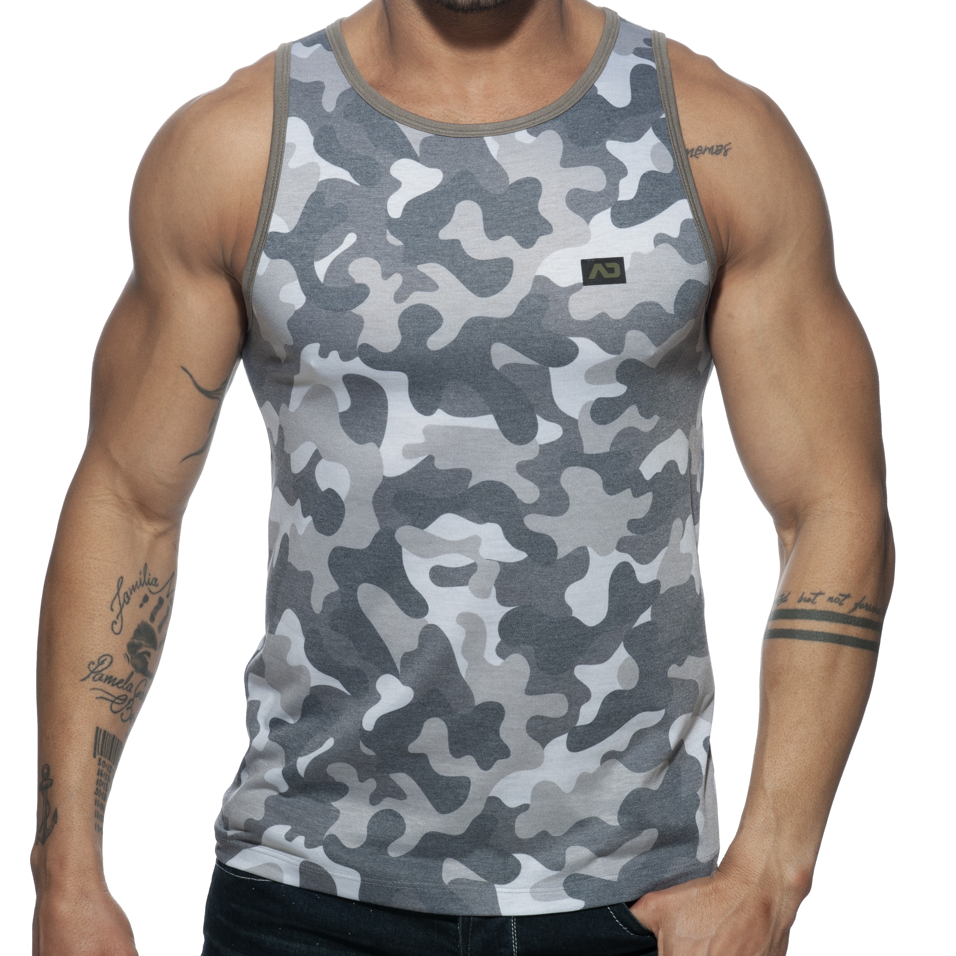 Débardeur WASHED CAMO Gris