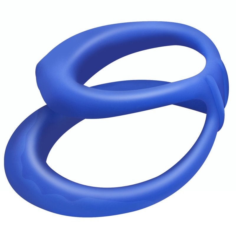 Double Anneau pénien Silicone SOFT DUO 40mm Bleu
