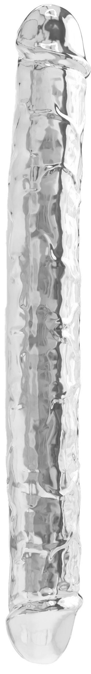 Double Gode DIAMOND DICK 34 x 3.8cm Transparent