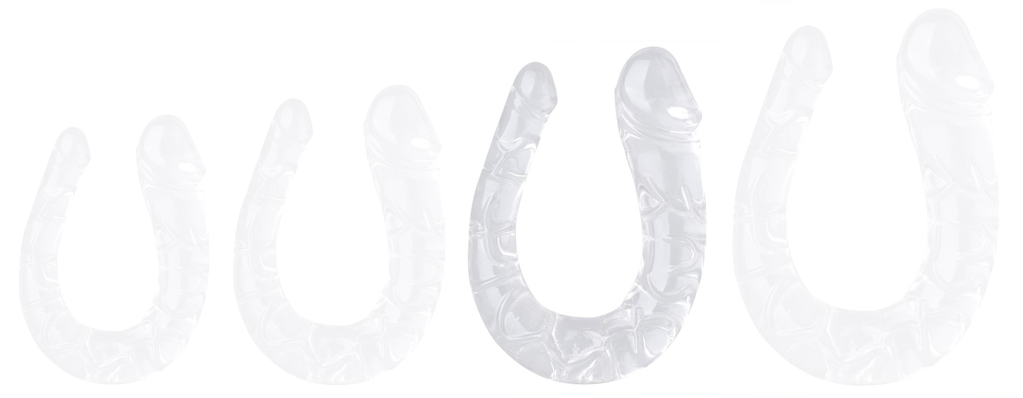 Double Gode transparent U JELLY L 17 x 4.5cm