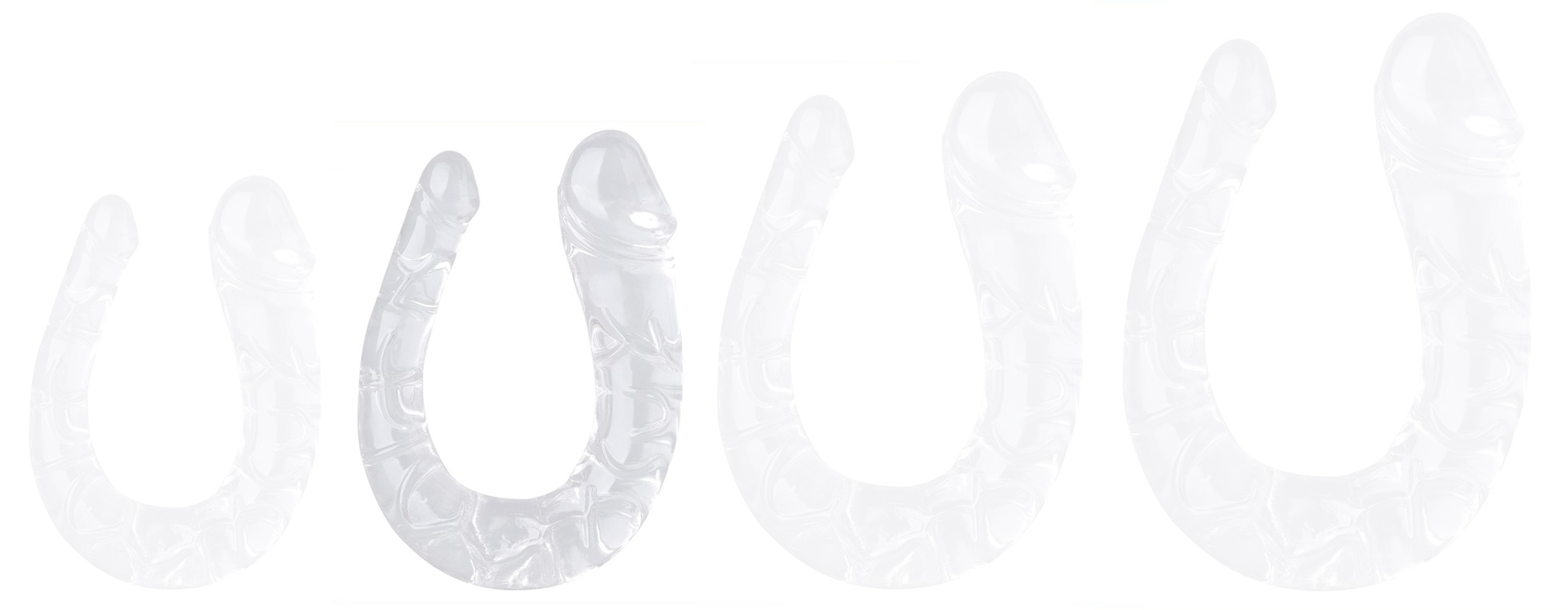Double Gode transparent U JELLY M 15 x 4cm