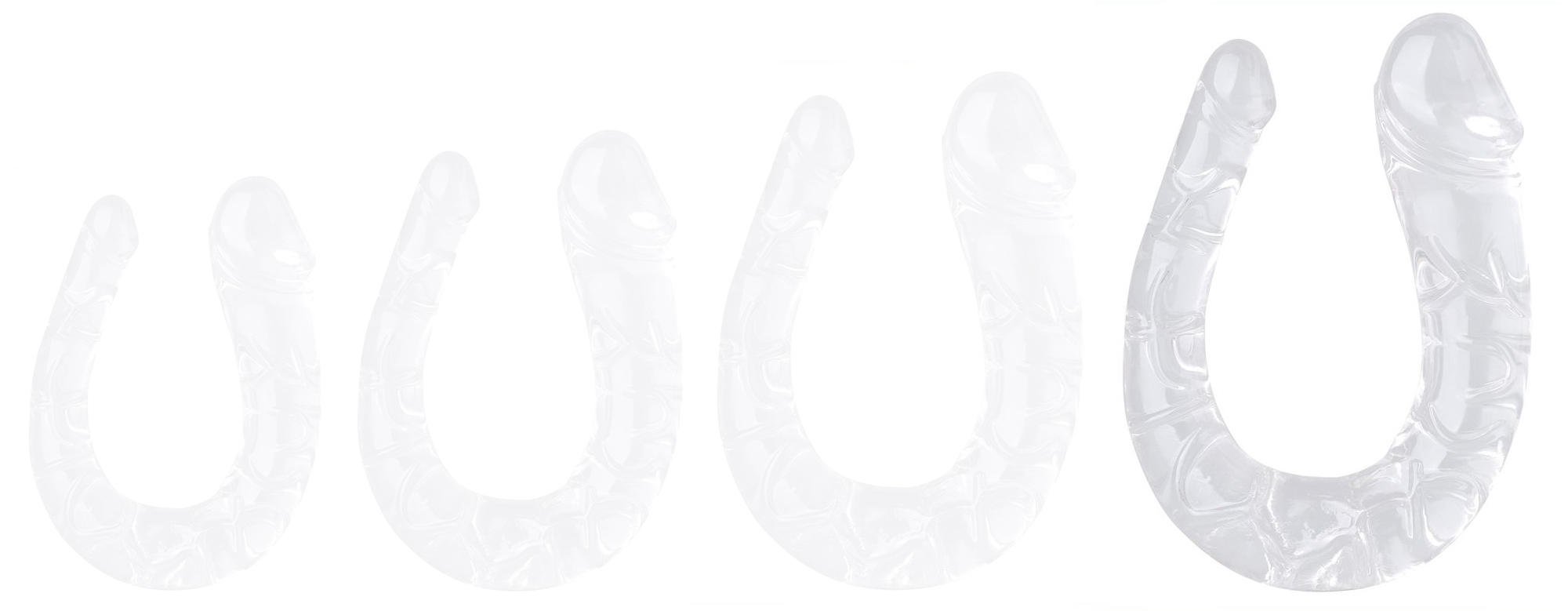 Double Gode Transparent U JELLY XL 19 x 5cm