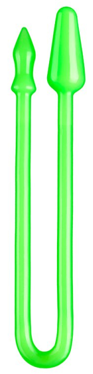Double Plug anal LONG SNASS 43 x 4.5 cm Vert phosphorescent